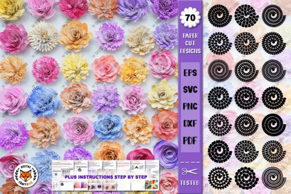 Download Rolled Flowers, 3D Paper Flowers Bundle - Paper flowers Collection
