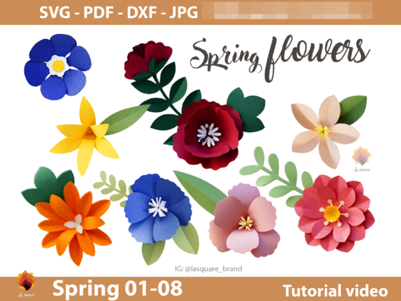 Download 08 Spring Paper Flowers Templates - Paper flowers Collection